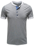 Summer Daily Wear Comfy Short Sleeve Contrasting Slim T-shirts For Men