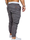 Elastic Waist Brown Cargo Pants Mens