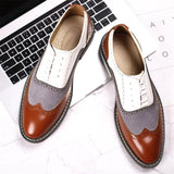 Casual Fashion Pointed Toe Carved PU Leather Shoes For Men