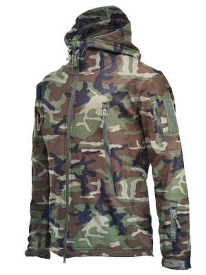Men's Windproof Breathable Outdoor Warm Hooded Camouflage Jacket