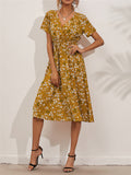 Summer Floral Printed Short Sleeve Dresses