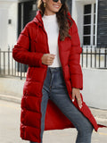 Female Slim Trendy Hooded Mid-length Quilted Coats