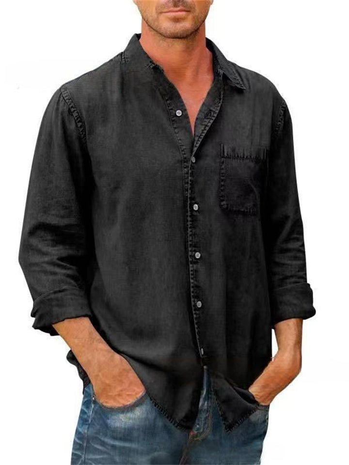 Men's Fashion Comfy Button Up Washed Cotton Shirts