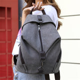 Casual Style Multi-Pocket Zipper Soft-Touch Canvas Durable Lightweight Backpack