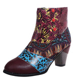 Amazing Retro Ethnic Style Splice Spika Heels Ladies Ankle Boots