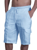 Drawstring Solid Color Shorts With Pockets