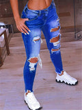 Low-Rise Distressed Design Frayed Edges Regular Length Skinny Jeans