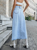 Lady Casual Stylish All Match High Rise Denim Skirt