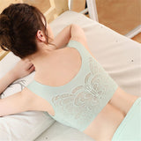 Plus Size Wireless Butterfly Back Seamless Wide Straps Yoga Bra