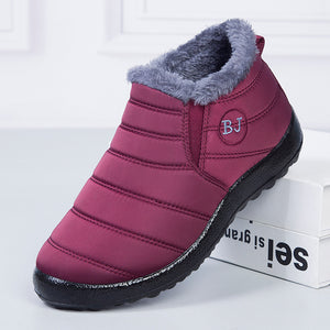 Warm Fur Lined Waterproof Ankle Snow Boots For Winter