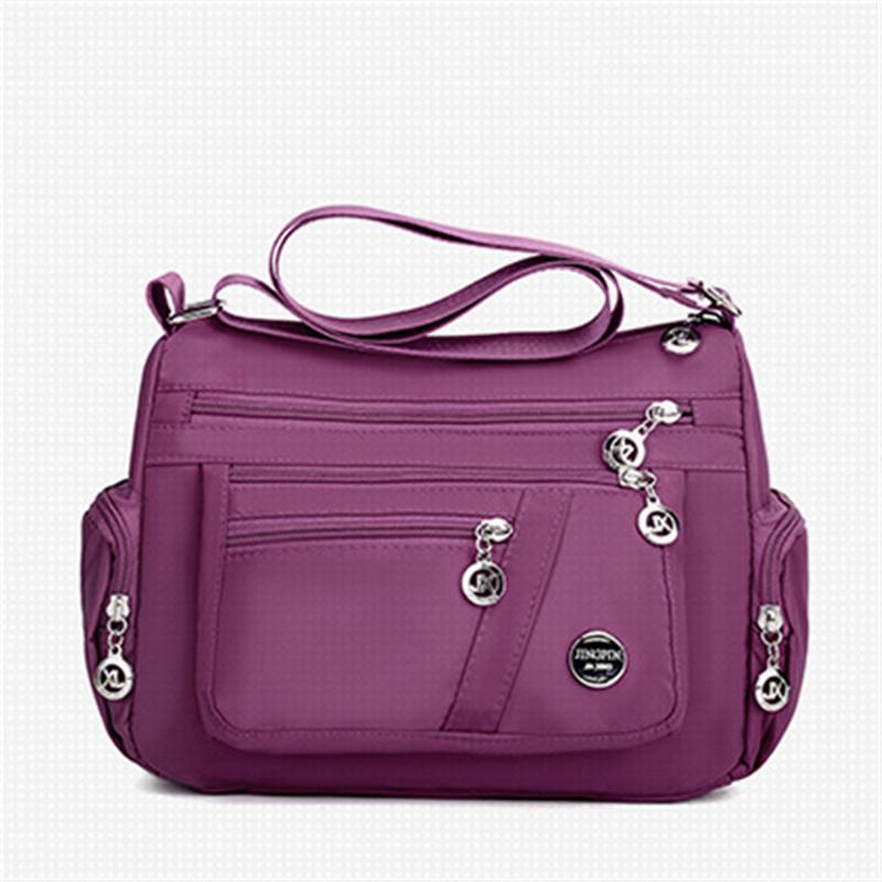 Multi-Pocket Zip Fastening Adjustable Shoulder Strap Casual Crossbody Bag