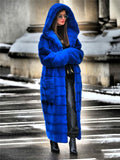 Extra Cozy Warm Faux Fur Open Front Pocket Hooded Long Coat