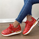 Women's Lace Up Thick Sole Flat Running Shoes