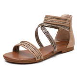 Stylish Bohemian Flat Sandy Beach Roman Sandals for Women