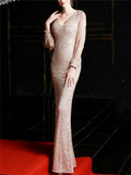 Gorgeous Sequined Mermaid Maxi Dress for Evening Party