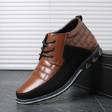 Casual Round-Toe Lace-Up Breathable PU Leather Loafers For Men