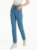 Daily Casual Style Washed Effect Slim Fit Harem Pants Denim Jeans for Women