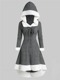 Fashion Warm Long Sleeve Hooded Dresses for Winter