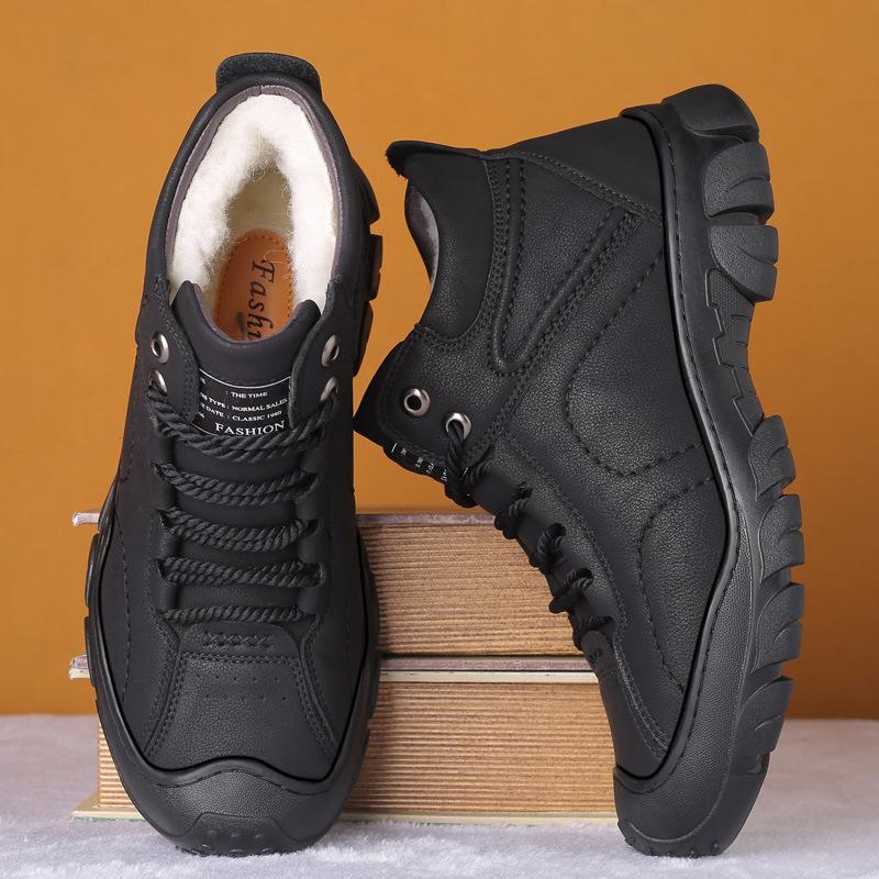 Warm Fur Lining Lace Up Winter Thermal Snow Boots For Men
