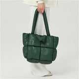 Women's Fashion Puffer Tote Bag Quilted Cotton Down Handbags