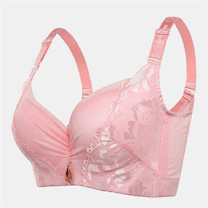 Women's Underwire Adjusted Straps Cotton Lining Comfy Bras - Pink