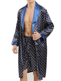 2-Piece Comfy Floral All-Over Print Bathrobe Knee-Length Pajamas Loose Shorts