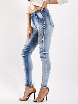 Women's Street Style Fashion Stretchy Skinny Denim Jeans