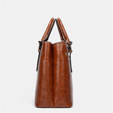 New Retro Style Fashion Simple PU Leather Soft Handbags