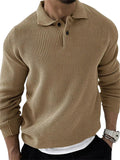 Men's Fashionable Slim Long-sleeved Lapel Autumn Knit Sweater