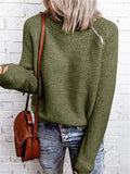 Women's Comfy Side Zipper Knitted Pullover Sweater