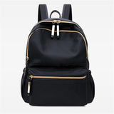 Fashionable Casual Gold-Tone Hardware Multi-Pocket Lightweight Backpack