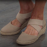 Fashion Cross Strap Wedge Heel Espadrilles Sandals for Women