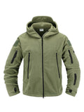 New Casual Fashion Solid Color Fleece Hooded Zipper Jacket For Men