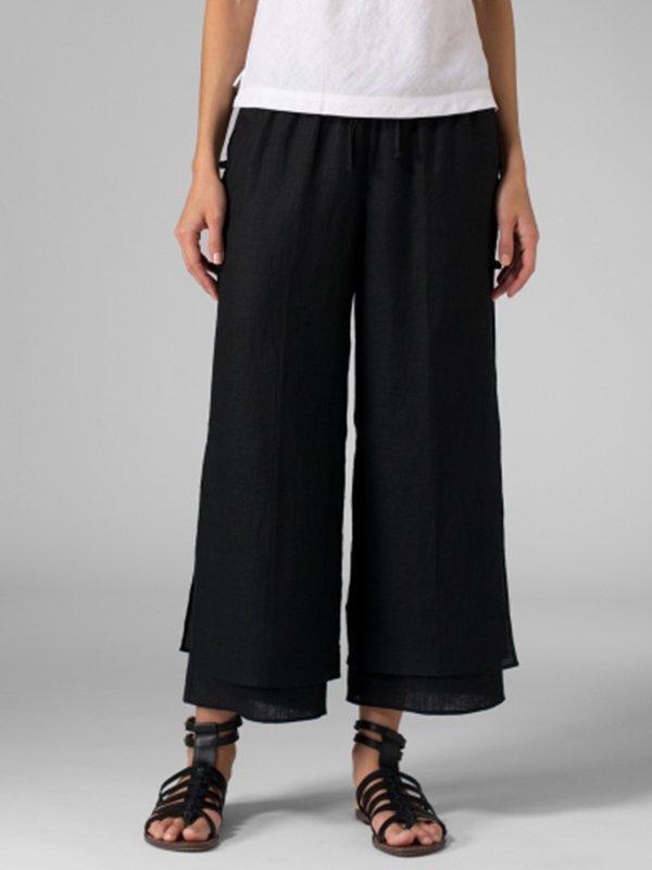 Women's Casual Comfy Cropped Cotton Pants