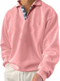 Men's British Style Sport Shirt Long Sleeve Lapel Tops
