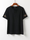 Casual Style Soft 2-Piece Outfit Pleated Detailing T-Shirt + Drawstring Waistband Shorts