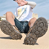 New Mens Casual Open Toe Cowhide Leather Sandals