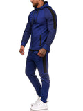 Male Hooded Stripe Leisure Fitness Sports Suits