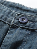 Men's Classic Straight Leg Mid Waist Cozy Office Blue Jeans