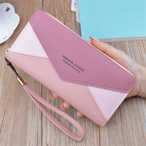 Women's Stylish Color Block Long Handbags