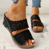 Fashion Hollow Out Peep Toe Wedge Sandals for Women