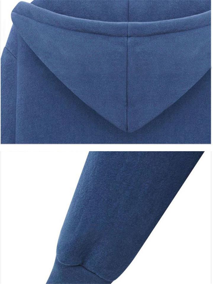 Comfortable Full Zipper Pocket Drawstring Hooded Midi Coat