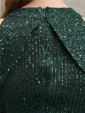 Flattering Off Shoulder Sequined Cap Sleeve Mermaid Dress for Formal Party