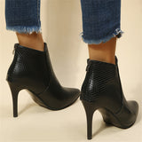 Pointed Toe Solid Color Thin High Heel Ankle Boots