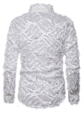 Sexy Feather Lace Long Sleeve Shirts For Men