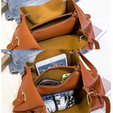 3-Piece Set Beaded Fringe Deco Large Capacity Clutch Bag Tote Bag Crossbody Bag
