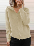 Casual Warm Simple Full Zip Sweater for Women