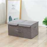 Foldable Storage Box With Double Lids And Compartments