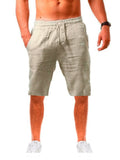 Men's Cotton Linen Fitness Casual Shorts