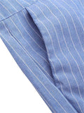 On-Trendy Side Tie Fastening Asymmetric Wrap Design Pocket Striped Pants
